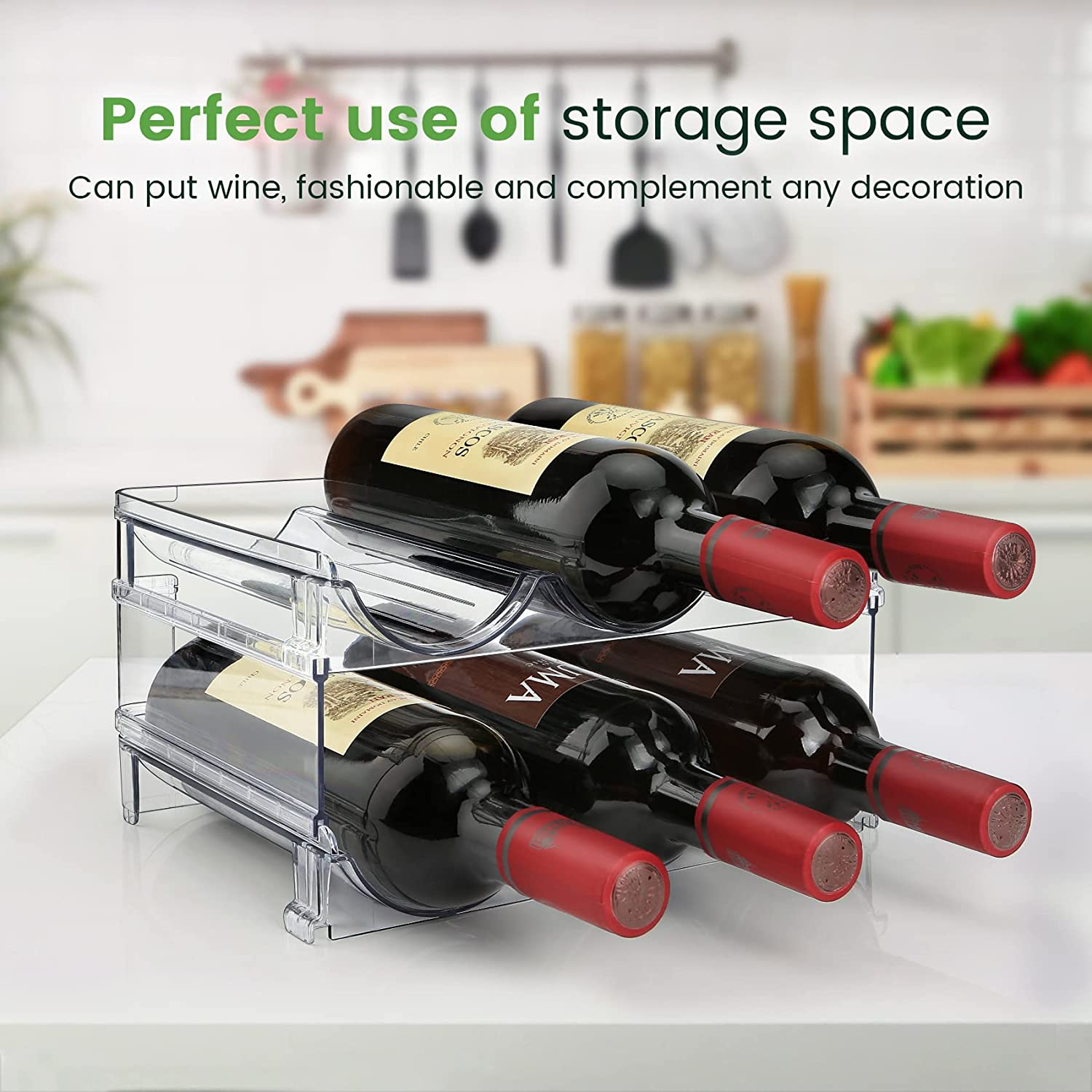 Water Bottle Organizer for Cabinet, Water Bottle Storage Organizer, 2 Packs Water Bottle Storage Rack, Water Bottle Holder for Cabinet, Stackable Water Bottle Storage Rack - Image 5