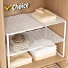 1pc Wardrobe Scalable Layered Partition Board Stackable Large-capacity Shelf Shoe Cabinet Sorting Board Wardrobe Organizer