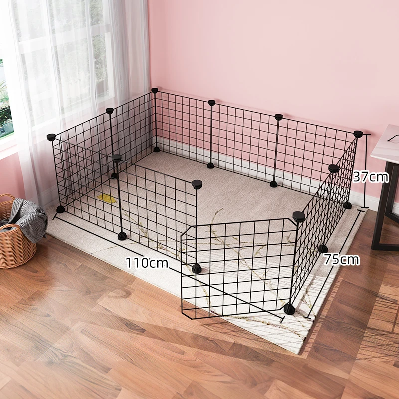 Pet Enclosure Dog Cage Indoor Encrypted Iron Mesh Fence Cat Cage Free Combination Rabbit Guinea Pig Chinchilla Enclosure