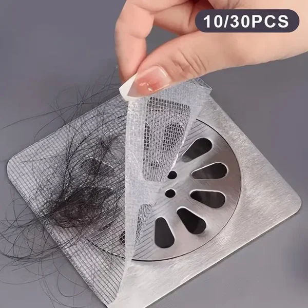 Disposable Shower Drain Hair Catcher Mesh Stickers 10/30Pcs Self Adhesive No Residue for Home Bathroom Kitchen Sink Filter