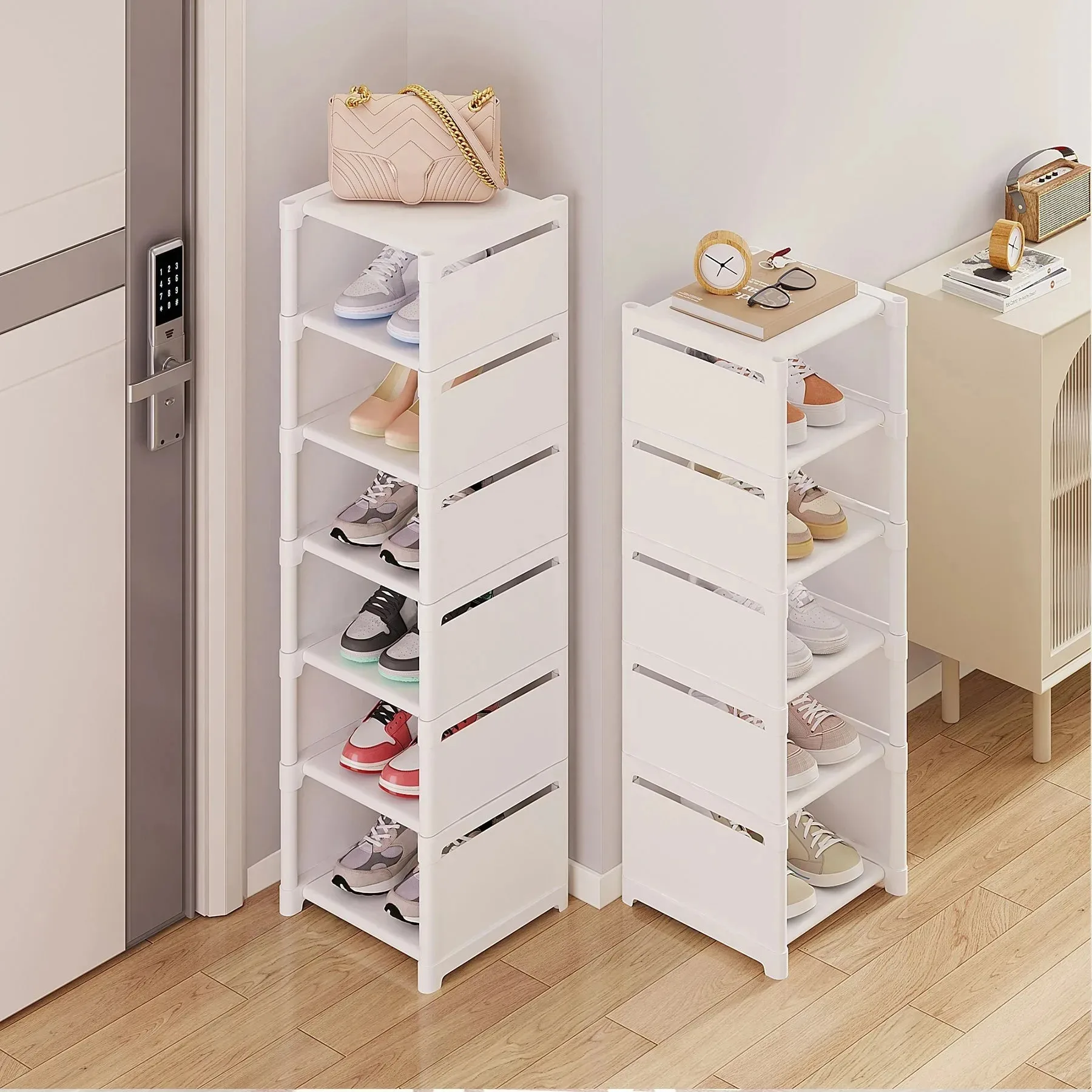 Stackable Shoe Rack Organizer Non-Woven Fabric Space Saving Entryway/Closet/Underbed Storage Home Organization Easy Assembly - Image 3