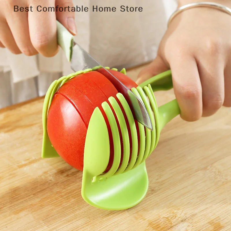 Kitchen Gadgets Handy Plastic Onion Rack Potato Tomato Slicer Vegetable Fruit Cutter Safe Cooking Tools Accessories - Image 3