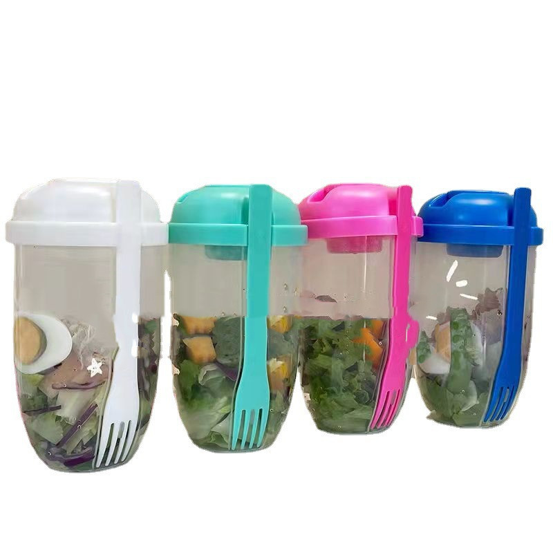 Breakfast Oatmeal Cereal Nut Yogurt Salad Cup Container Set With Fork Sauce Cup Lid Bento Food Taper Bowl Lunch Box - Image 5