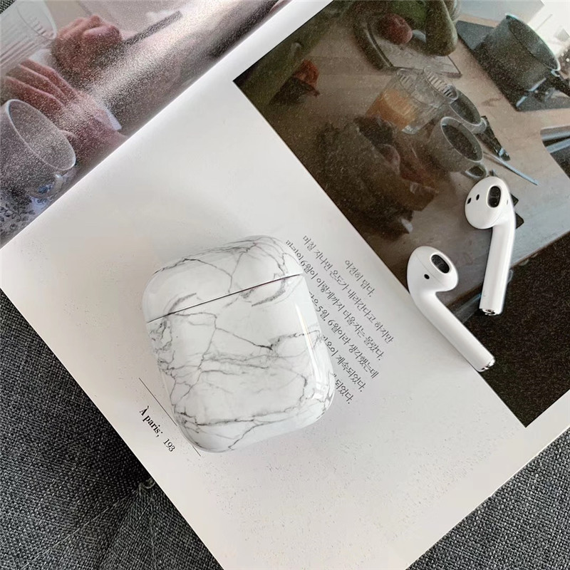 Compatible with Apple, White Marble Case for Airpods Earphone Case - Image 10