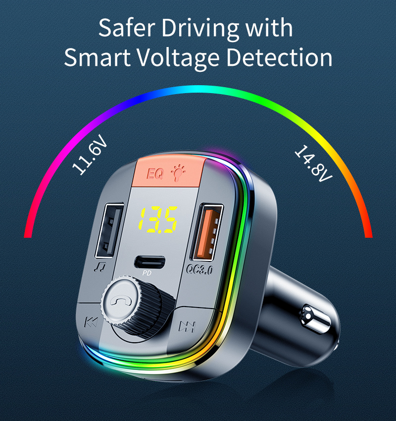 Car MP3 Bluetooth Player PD QC3.0 Fast Charge Car Charger - Image 5