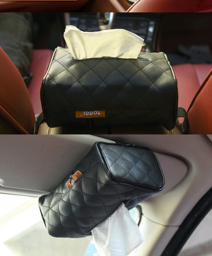 Sun visor chair back-mounted car interior tissue box creative car supplies paper towel set tray cute - Image 2