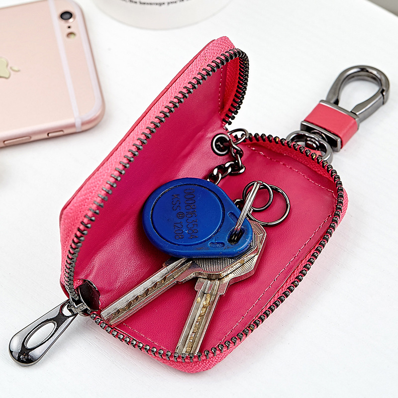 Car key case leather key case men's woven - Image 3