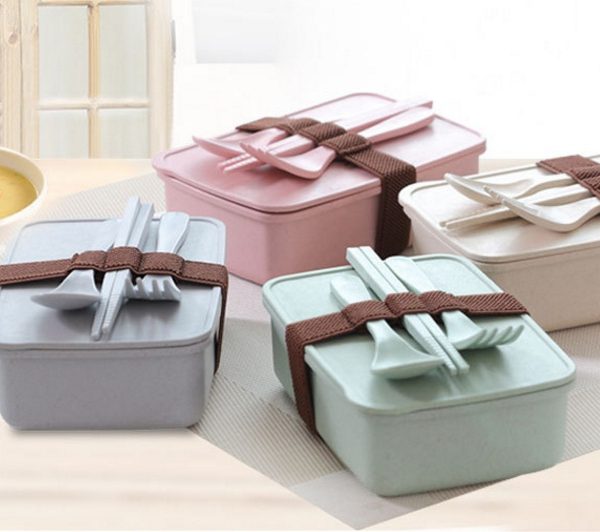 Lunch Box Bamboo Fiber Microwave Oven Bento