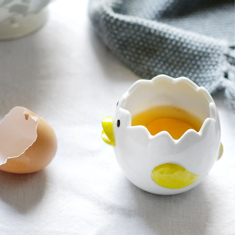 Cute Chicken Ceramic Egg White Separator Kitchen Accessories Practical - Image 2