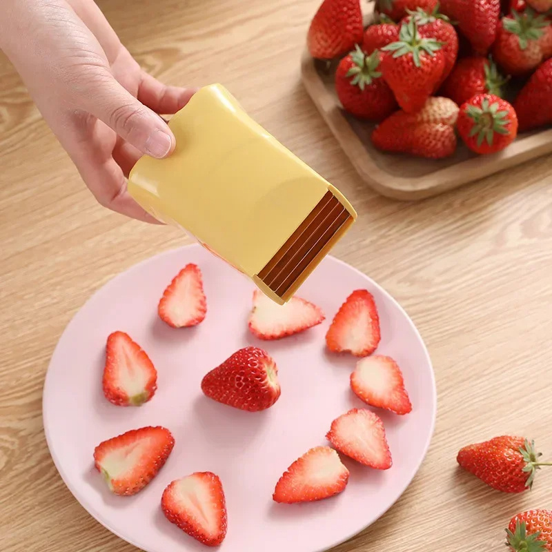Cup Slicers Fruit Slicers Egg Slicers Stainless Steel Strawberry Slicers Banana Cutter Fruit And Vegetables Cutter Kitchen Gadget - Image 3