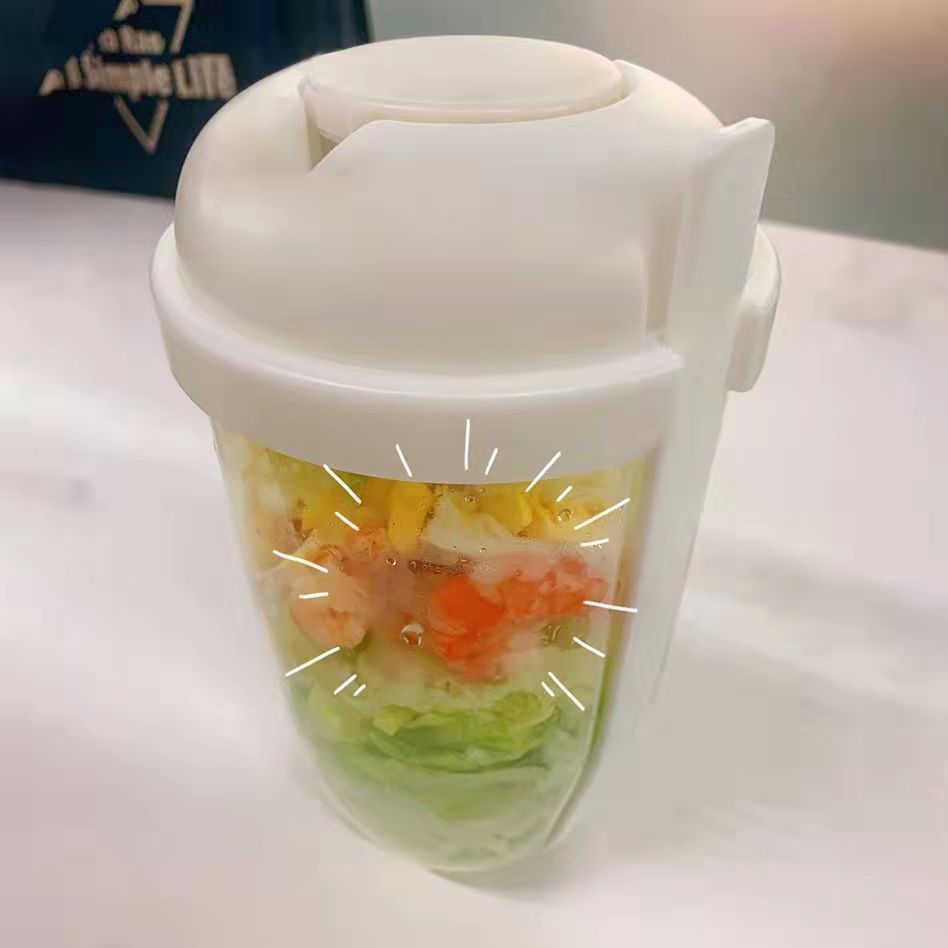 Breakfast Oatmeal Cereal Nut Yogurt Salad Cup Container Set With Fork Sauce Cup Lid Bento Food Taper Bowl Lunch Box - Image 2