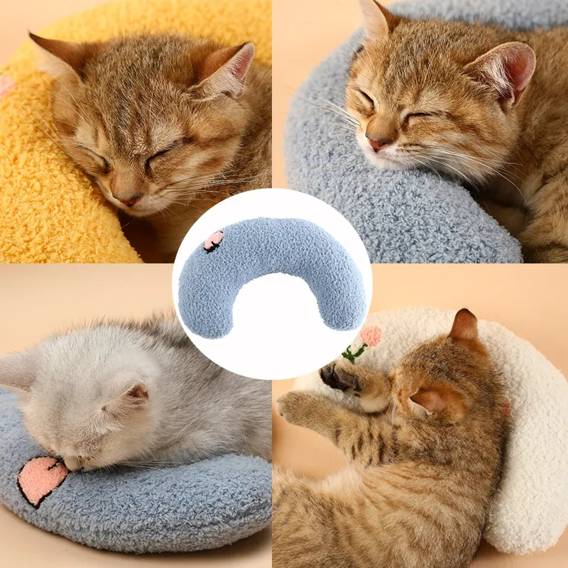 Little Pillow For Cats Fashion Neck Protector Deep Sleep Puppy U-Shaped Pillow Pets Pillow Kitten Headrest Dog Sleeping Pillow Pet Products - Image 5