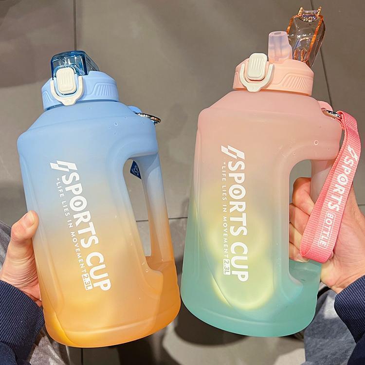 Extra Large Capacity Cup With Straw Fitness Sports Water Bottle Fitness Big Bottles - Image 2