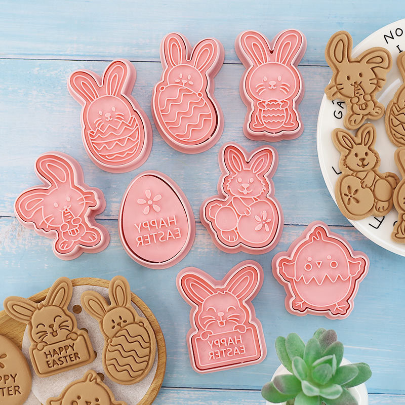 Easter Cookie Mold Cartoon Bunny Easter Egg Cookie Press - Image 9
