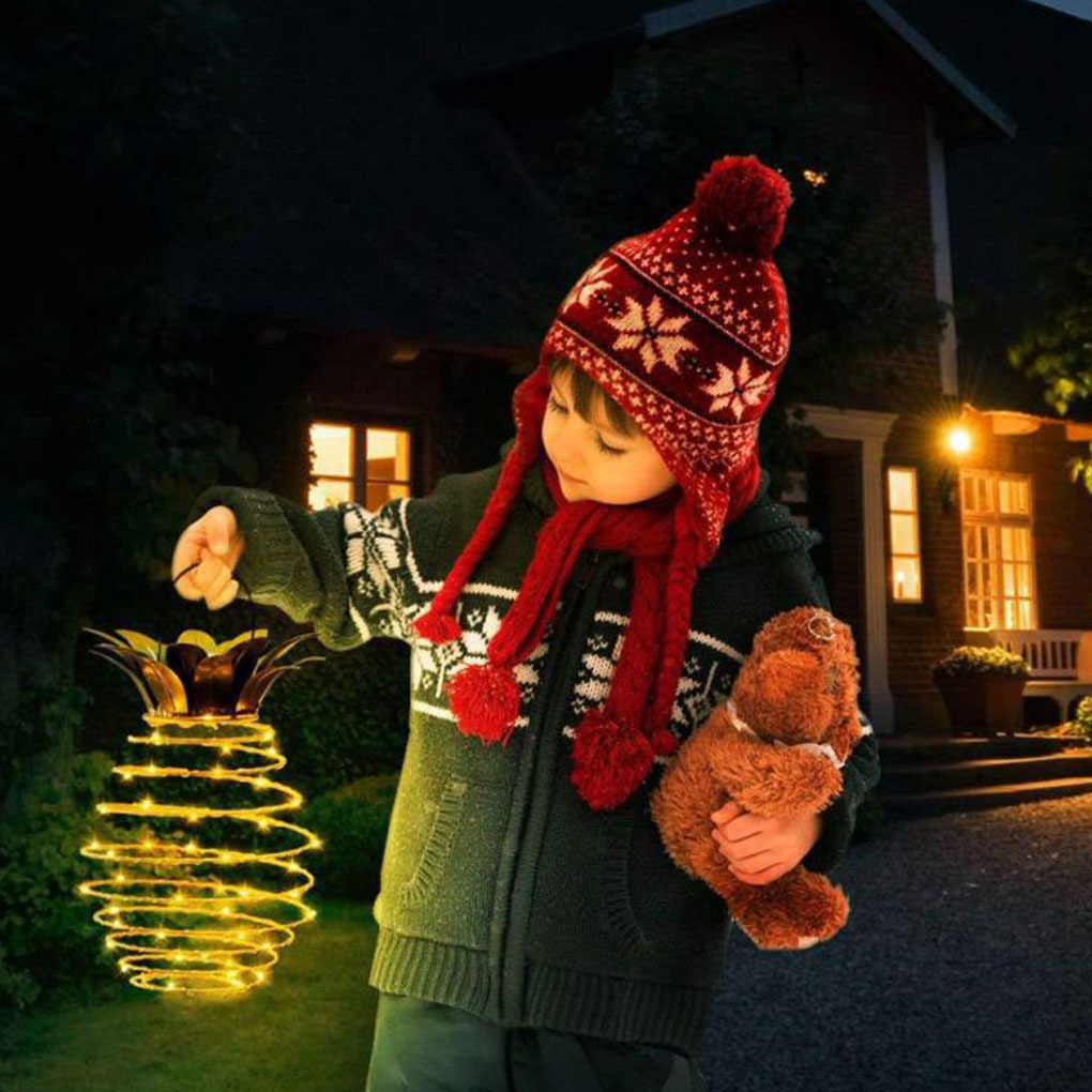 Outdoor Waterproof Garden Pineapple Solar Lights Path Lights Hanging Fairy Lights Solar Led Warm Fairy String Decor - Image 5