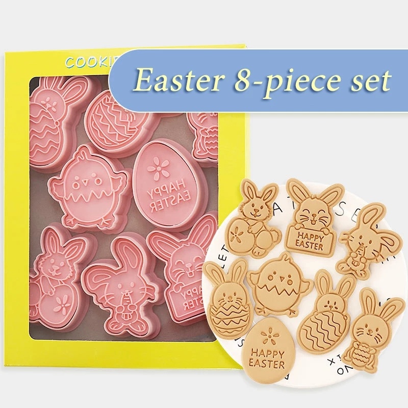 Easter Cookie Mold Cartoon Bunny Easter Egg Cookie Press - Image 2