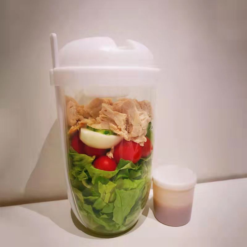 Breakfast Oatmeal Cereal Nut Yogurt Salad Cup Container Set With Fork Sauce Cup Lid Bento Food Taper Bowl Lunch Box - Image 4