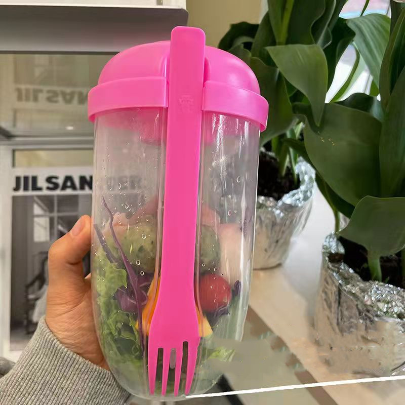 Breakfast Oatmeal Cereal Nut Yogurt Salad Cup Container Set With Fork Sauce Cup Lid Bento Food Taper Bowl Lunch Box - Image 6