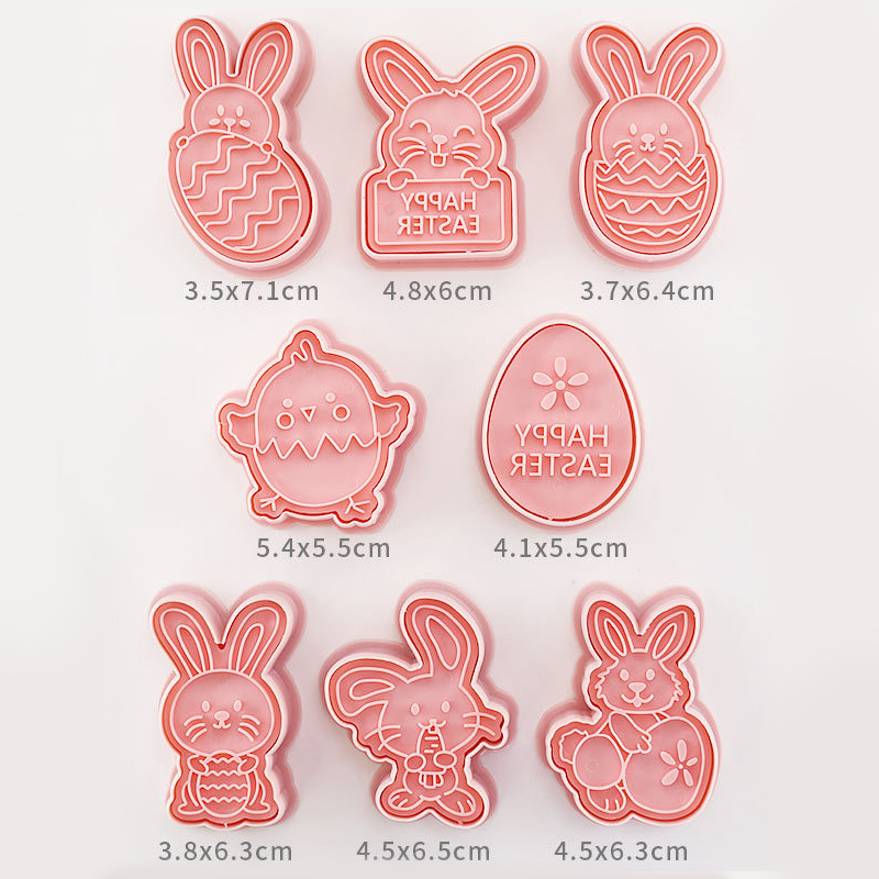 Easter Cookie Mold Cartoon Bunny Easter Egg Cookie Press - Image 10