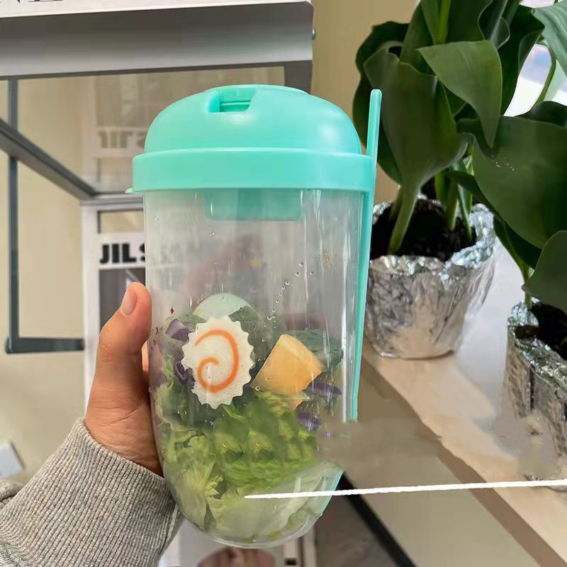 Breakfast Oatmeal Cereal Nut Yogurt Salad Cup Container Set With Fork Sauce Cup Lid Bento Food Taper Bowl Lunch Box - Image 9