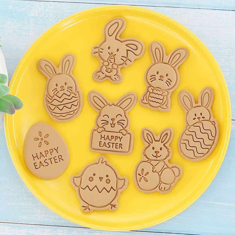 Easter Cookie Mold Cartoon Bunny Easter Egg Cookie Press - Image 6